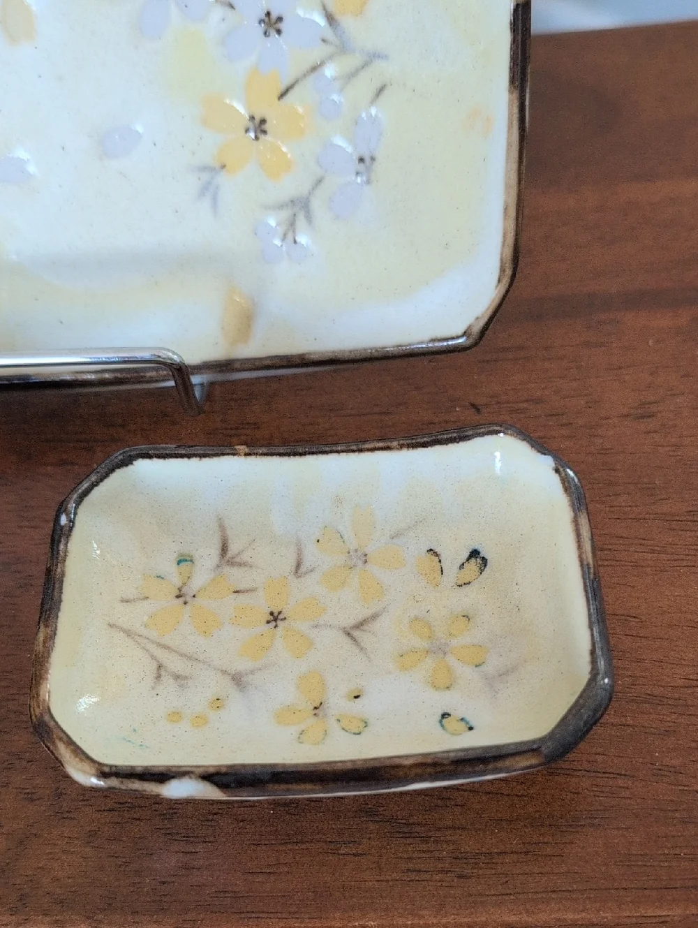 Vintage Small Sushi And Wasabi Plate Ceramic Serving Tray Set - Picture 5 of 10